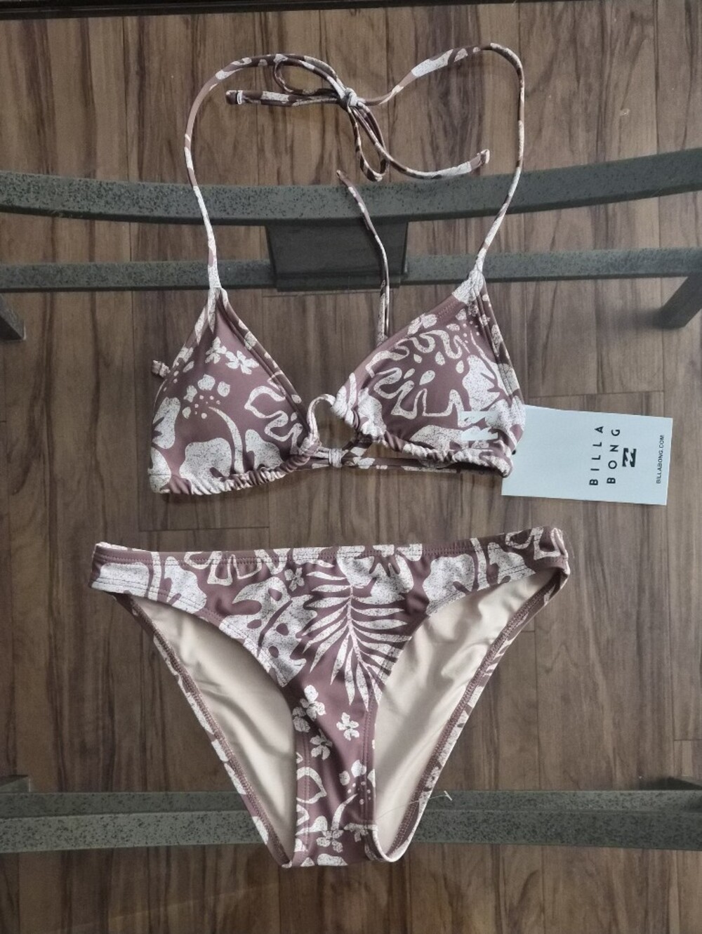 Billabong Dusty Mauve Floral Triangle Bikini